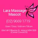 Lara Massage Mascot logo